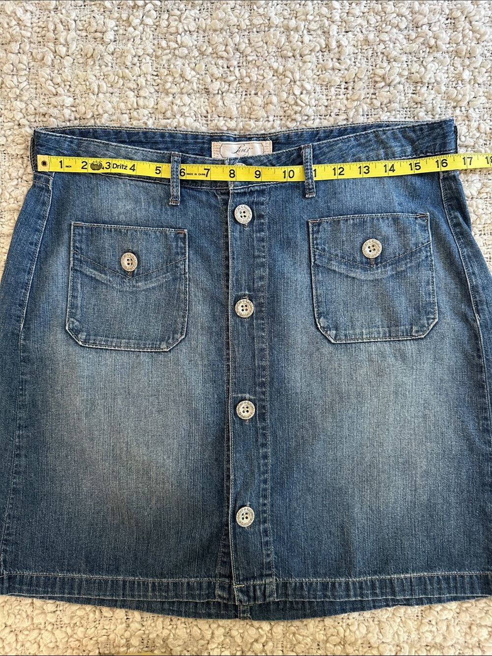 Levi's 100% Cotton Lightweight Button-Front Denim Skirt - Picture 11 of 13